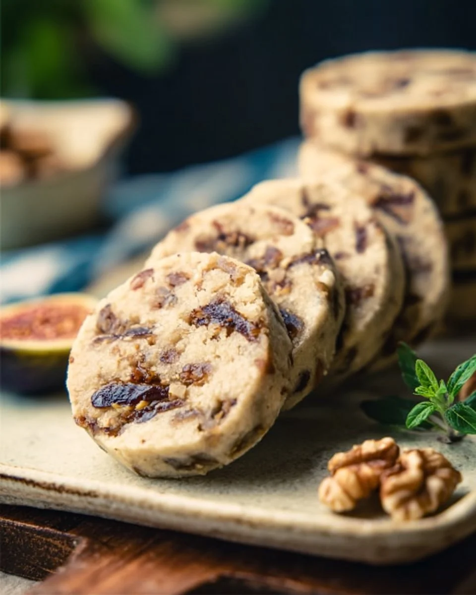 Honey Fig Walnut Shortbread Cookies