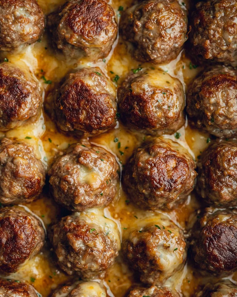 Delicious jalapeno popper stuffed meatballs on a serving platter.