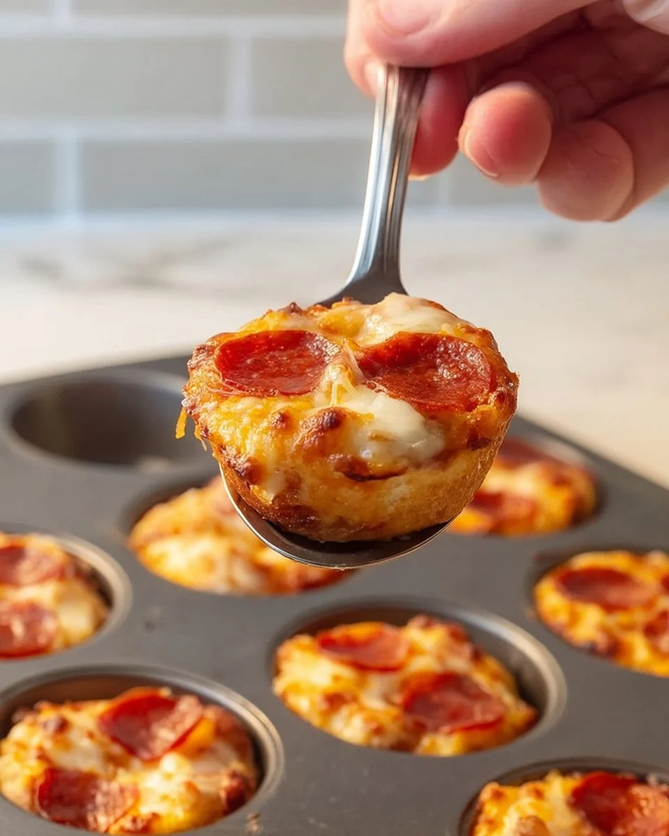 Delicious mini deep dish pizzas topped with fresh ingredients