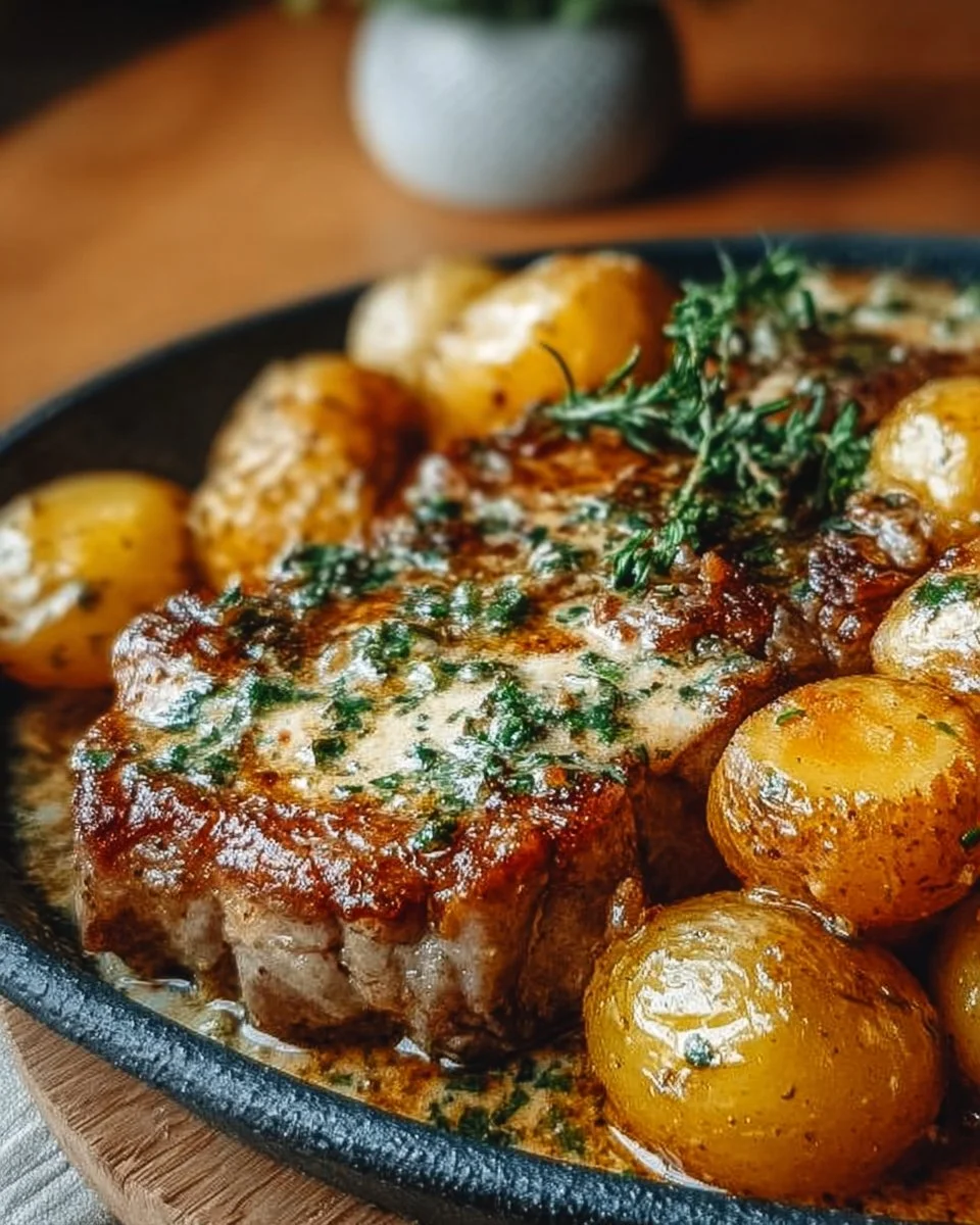 One-Pan Creamy Ranch Pork Chops and Potatoes