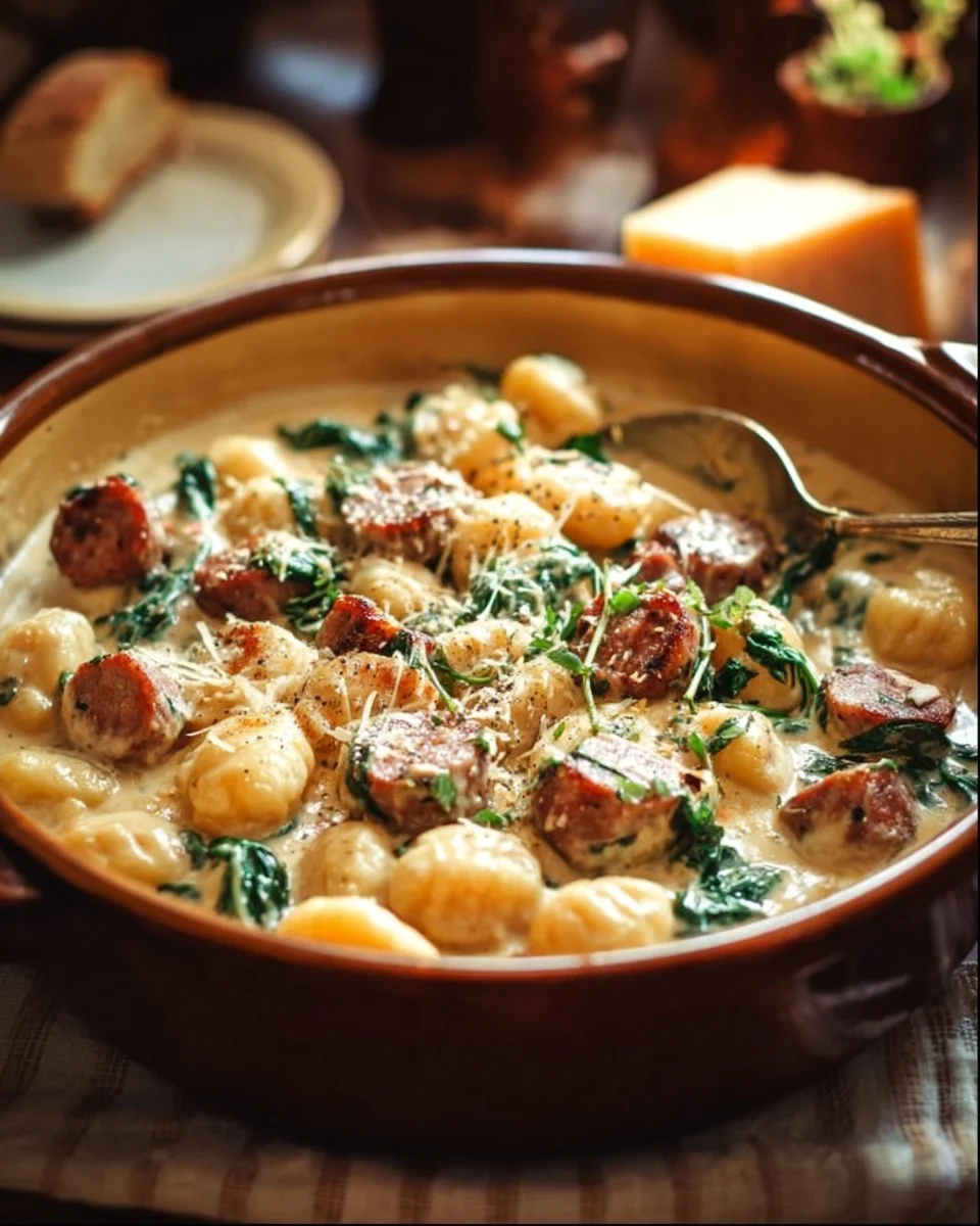 One Pot Creamy Gnocchi with Sausage