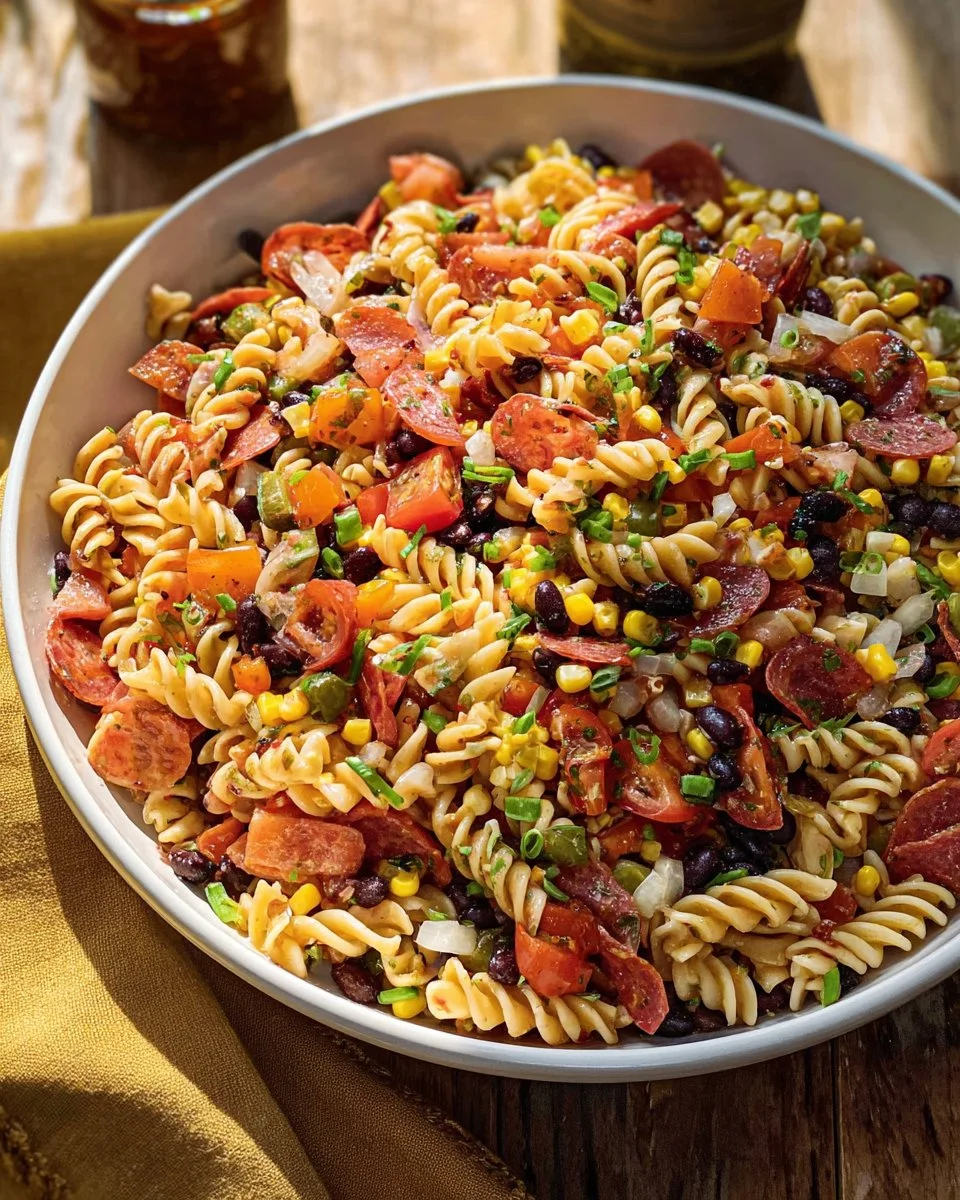 Pasta Salad with Pepperoni and Beans