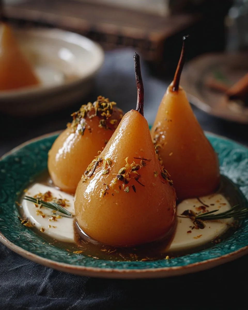 Pears Poached in White Wine