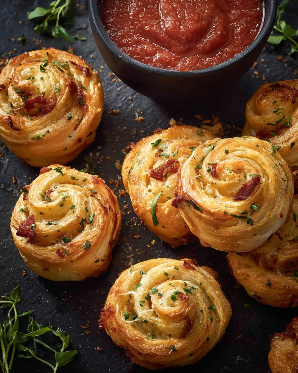 Delicious Pepperoni Cheese Rolls fresh out of the oven, ready to eat.