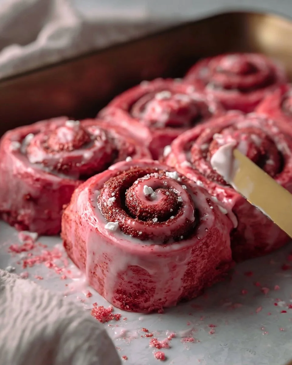 Pink Velvet Cinnamon Rolls