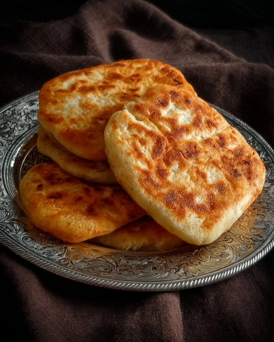 Moroccan Stuffed Flatbread (R'ghayef) filled with savory ingredients