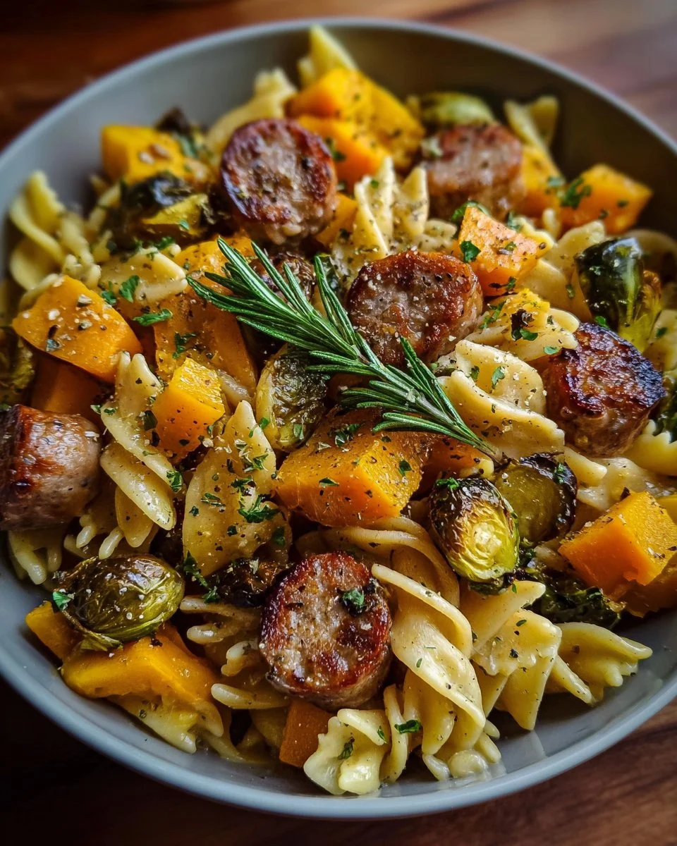 Sausage Pasta Squash dish featuring savory sausage and fresh squash