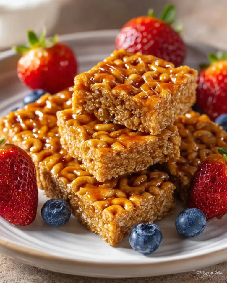 Delicious homemade no-bake cereal bars made with oats and honey