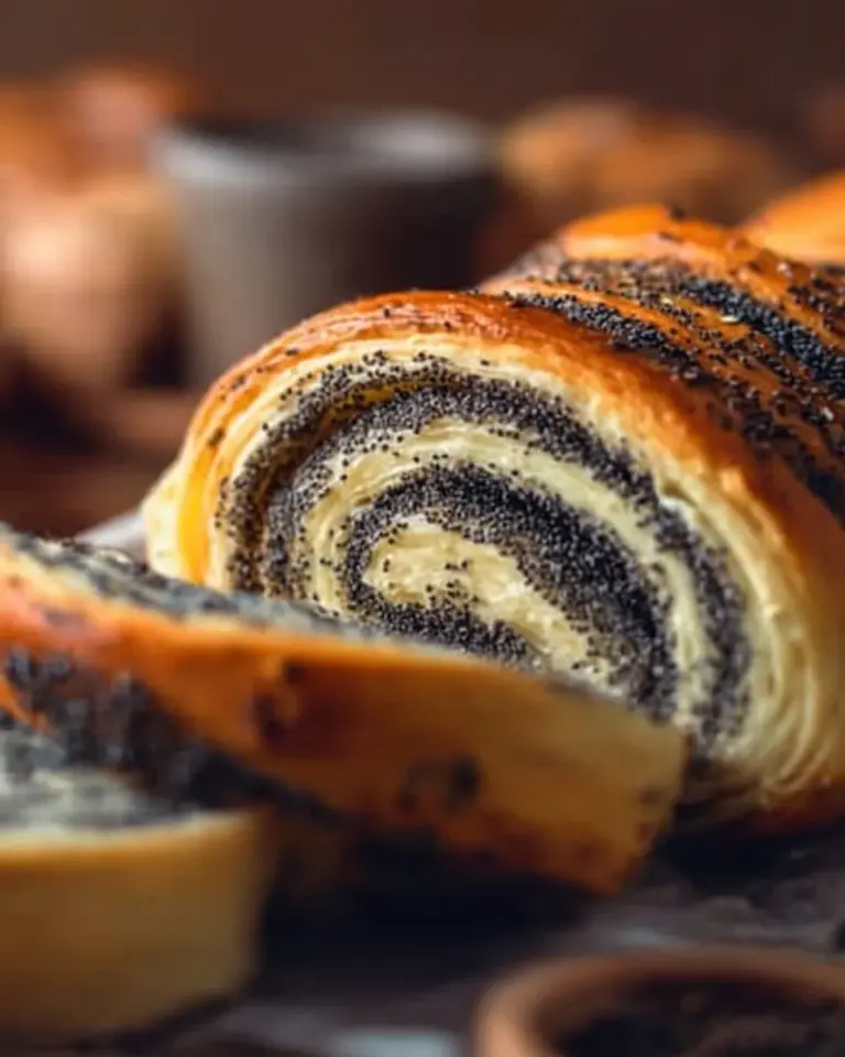 Slovak poppy seed roll with a rich filling of poppy seeds and nuts
