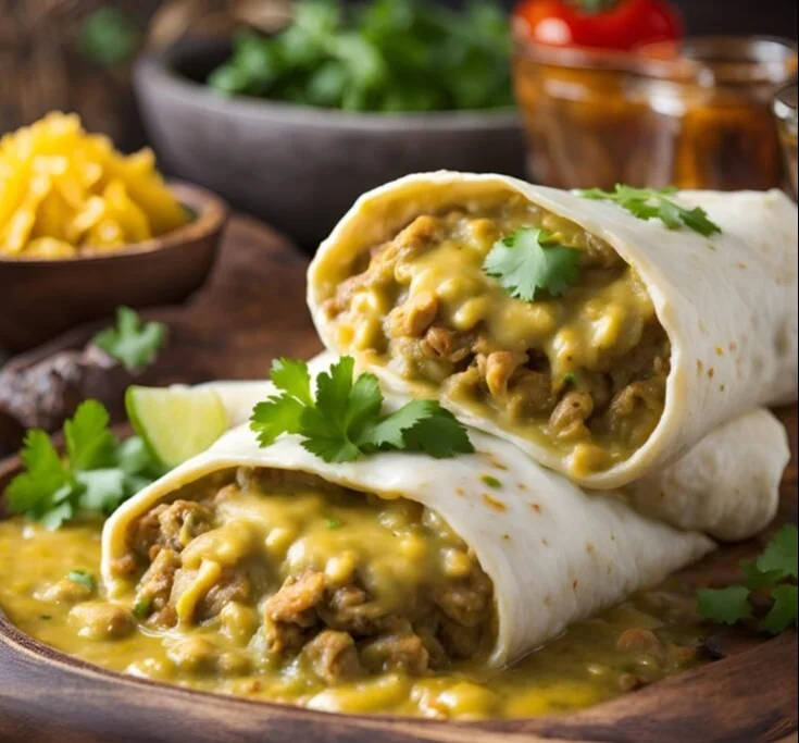 Smothered Green Chili Burritos Recipe