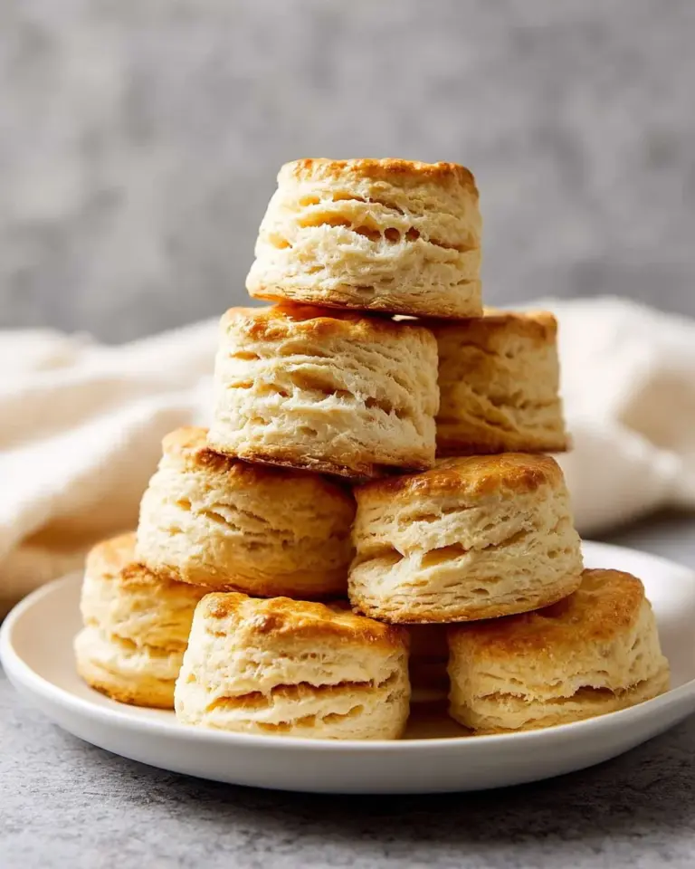 Soft and fluffy baking powder biscuits on a plate, ready to serve.