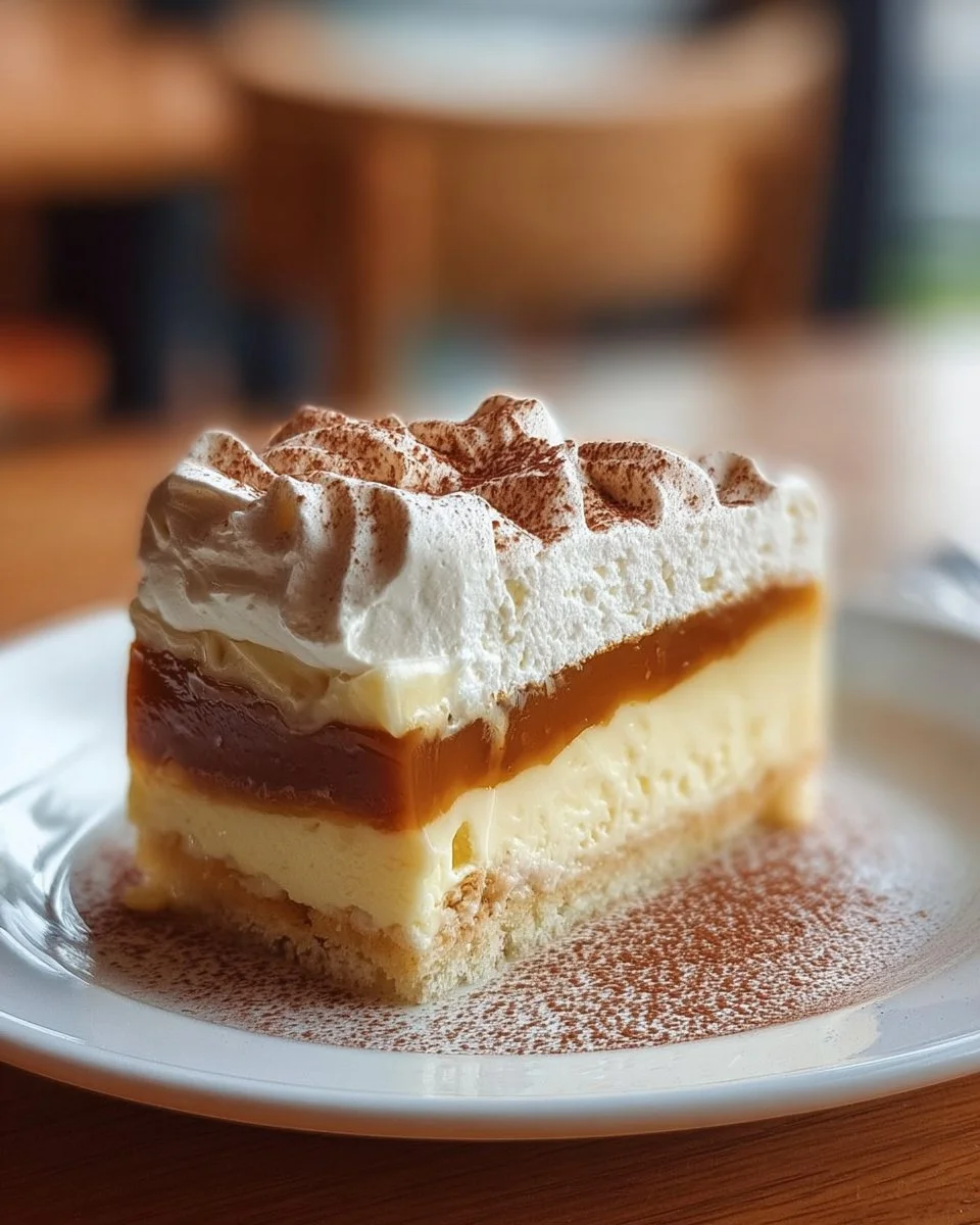 Delicious Sweet Milk Three Milks Cake topped with creamy frosting and fresh fruit.