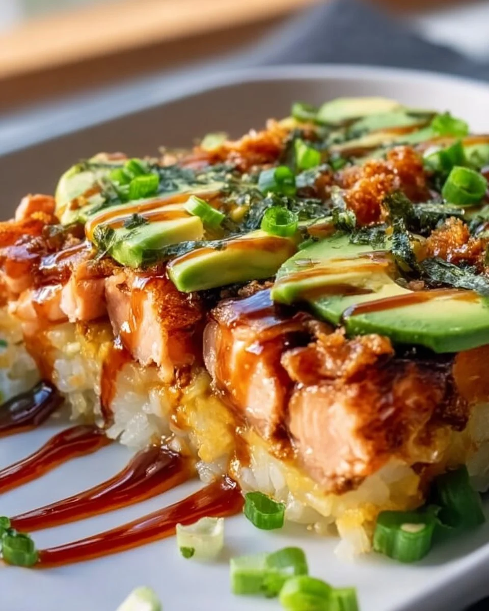 Teriyaki Salmon Sushi Bake