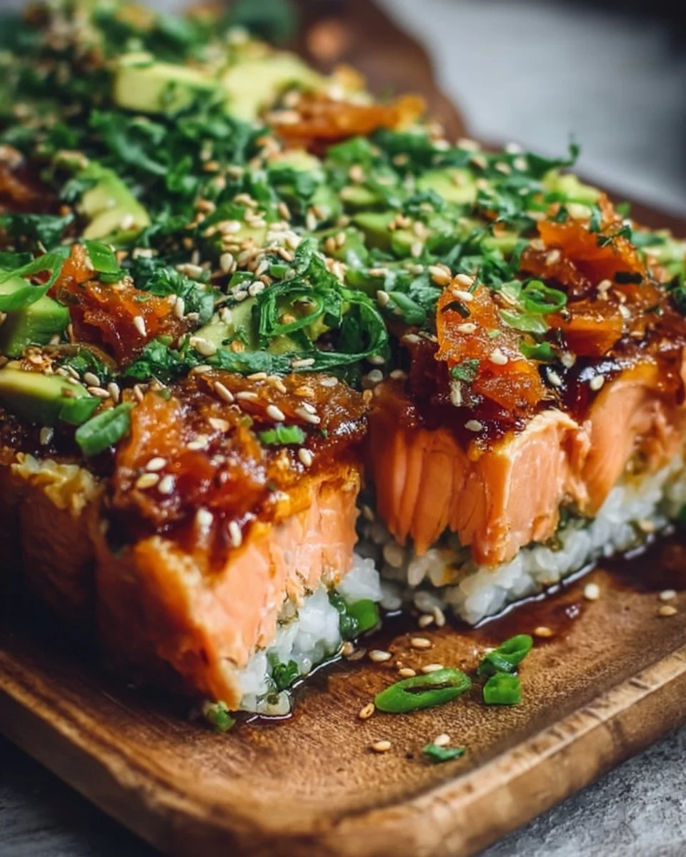 Teriyaki Salmon Sushi Bake