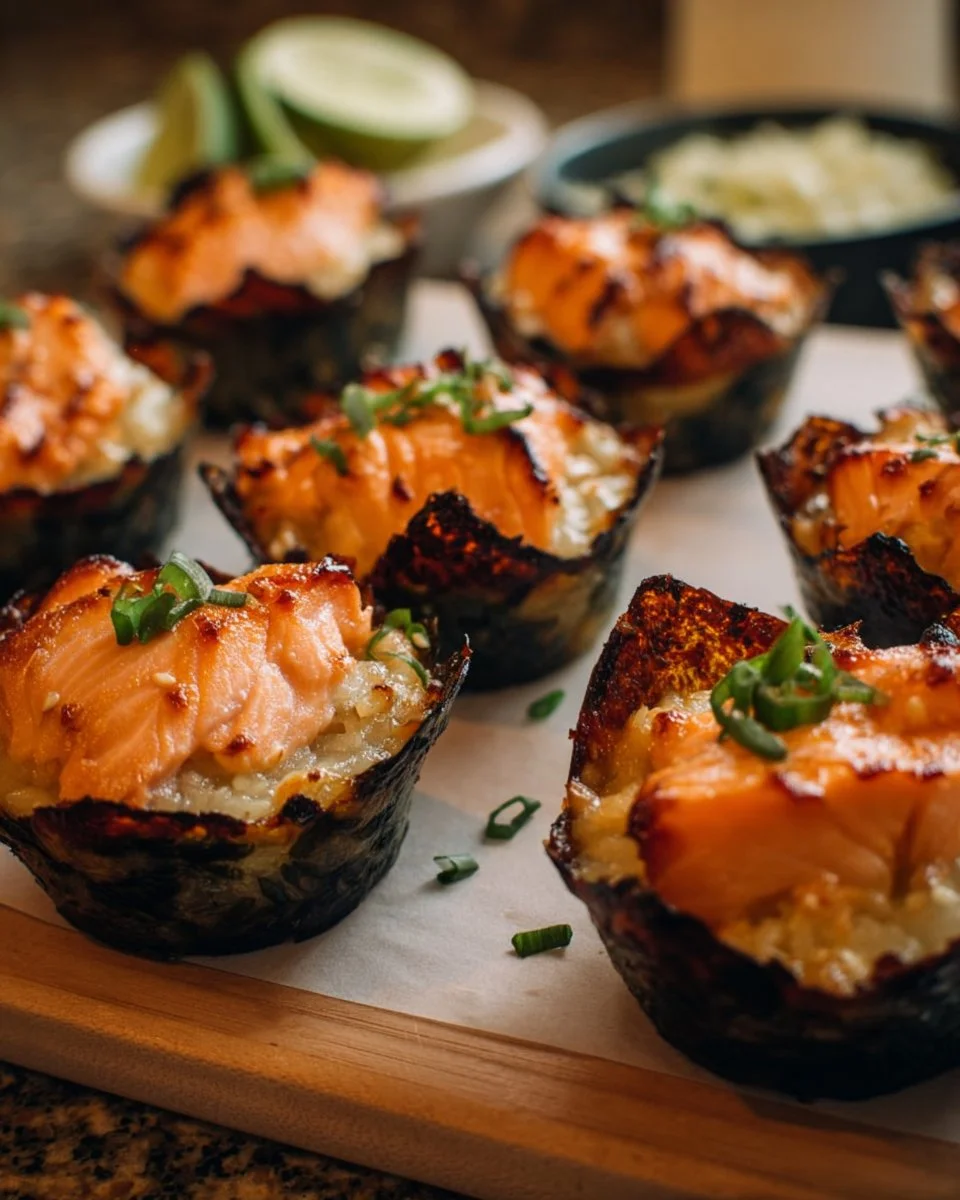 Viral Easy Baked Salmon Sushi Bake Cups