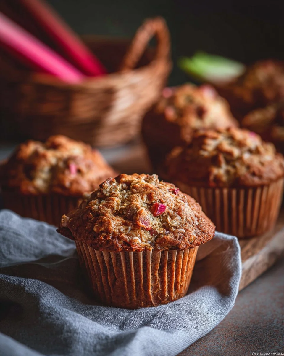 Whole Grain Rhubarb Muffins