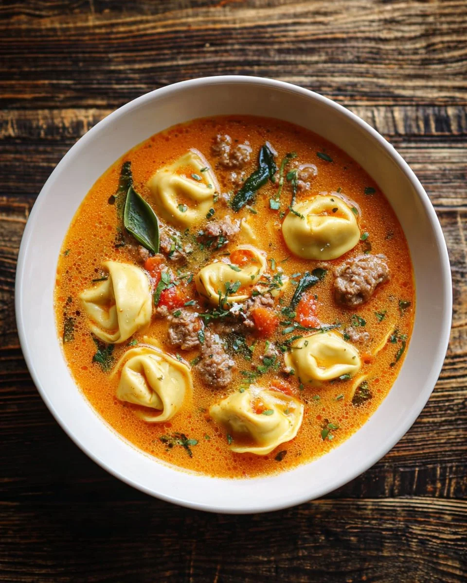 Autumn Soup - Sausage Tortellini Soup with Spinach