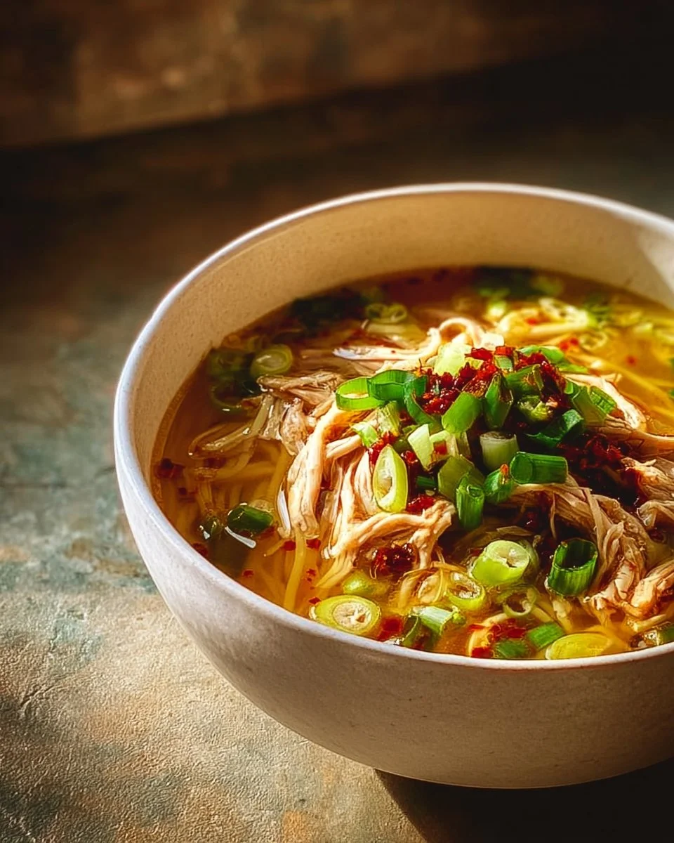 Classic Ginger Garlic Chicken Noodle Soup