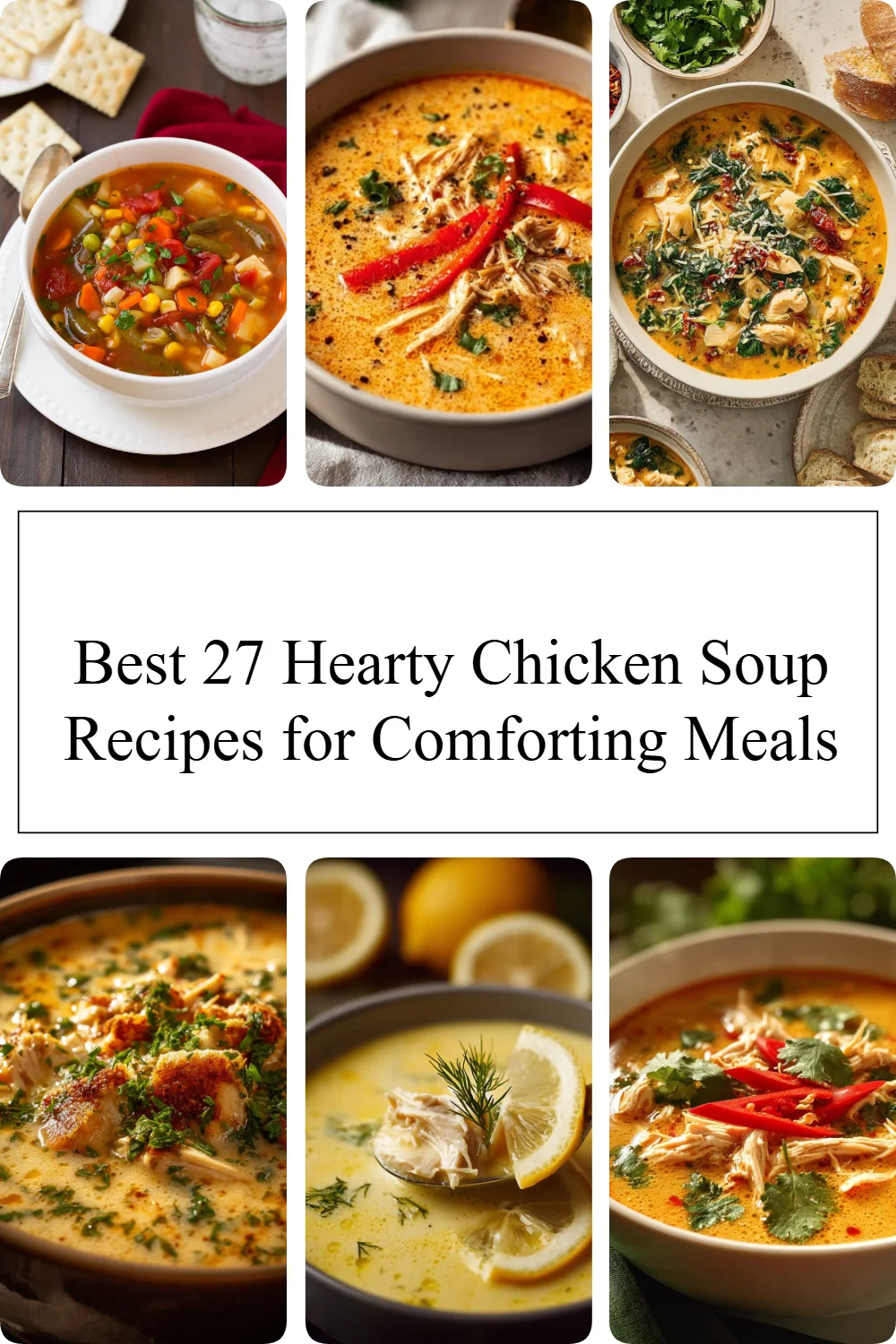 Delicious bowl of hearty chicken soup with fresh vegetables and herbs