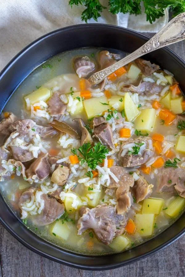 Chicken Gizzard Mushroom Soup