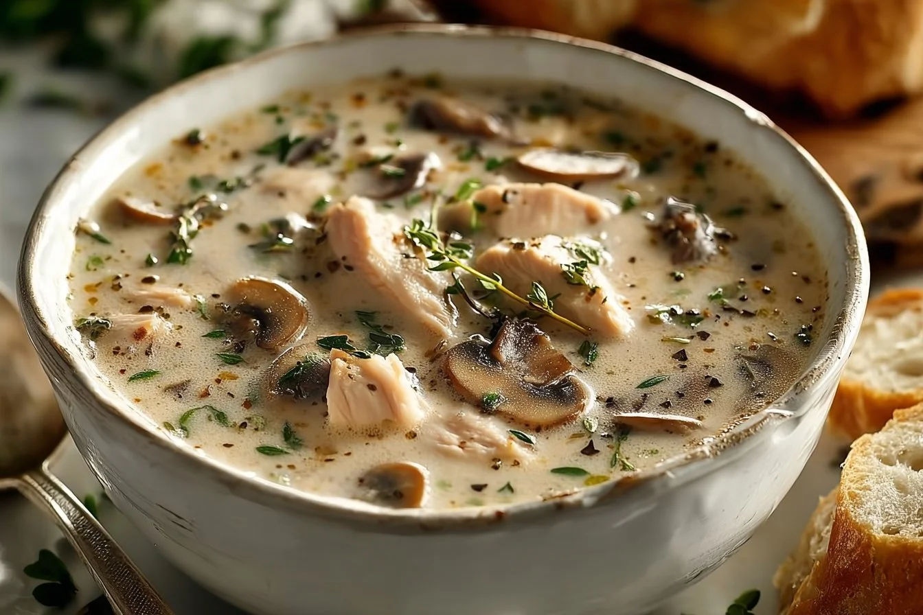Creamy Rotisserie Chicken Mushroom Soup
