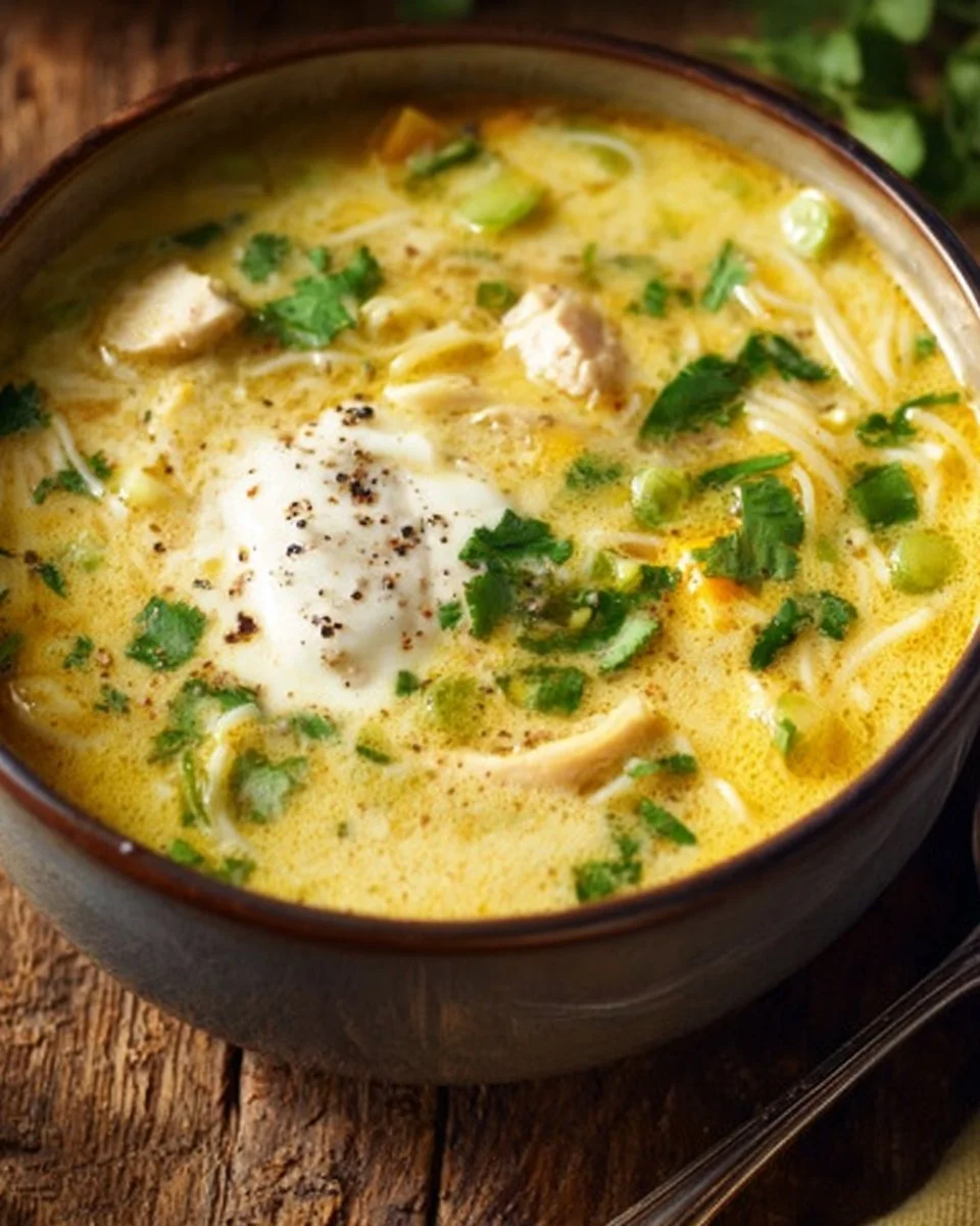 Creamy and Cheesy Green Chicken Enchilada Soup