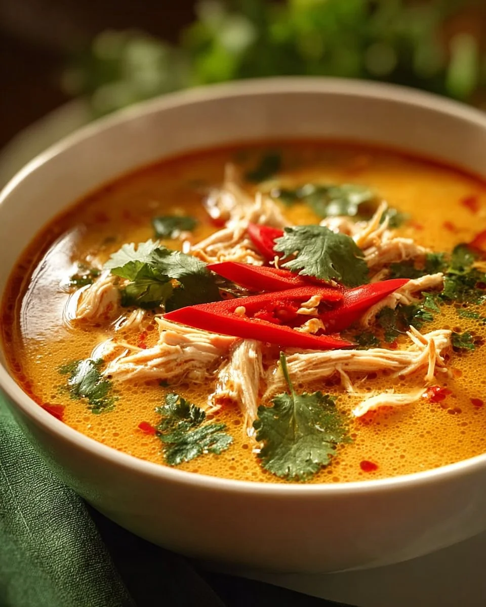 Crockpot Thai Coconut Chicken Soup