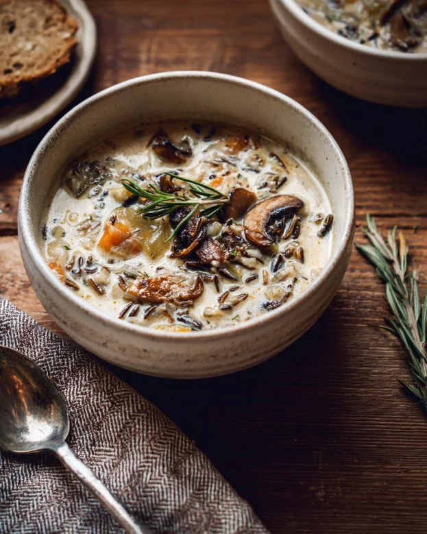 Creamy Mushroom Chicken and Wild Rice Soup
