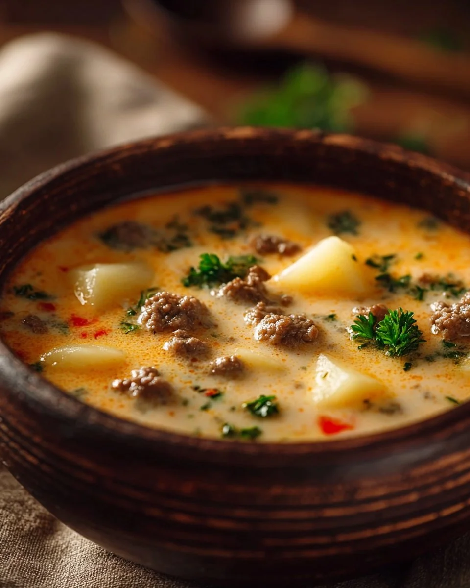Easy Cheesy Hamburger Potato Soup