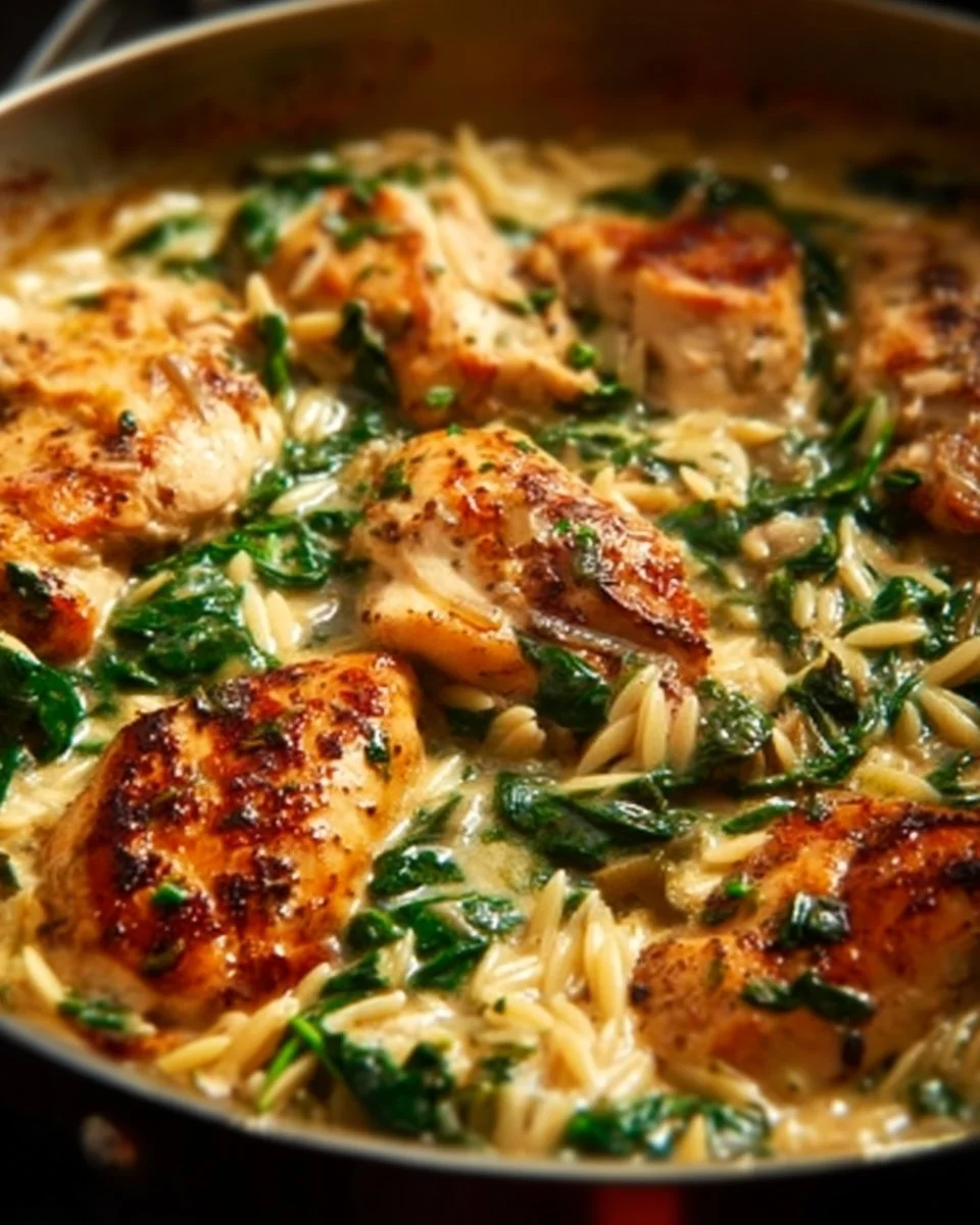 Boursin Orzo with Chicken