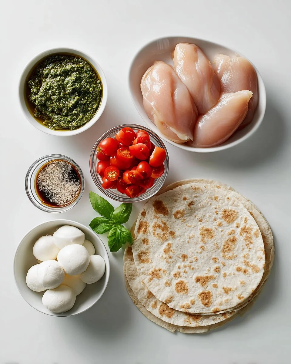 Bruschetta Chicken Pesto Wraps Recipe