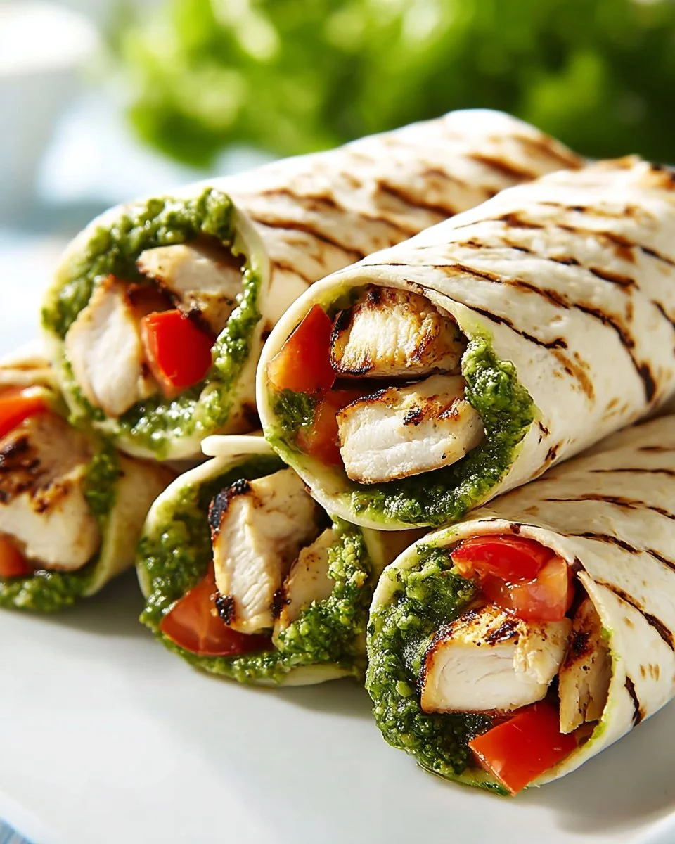 Bruschetta Chicken Pesto Wraps Recipe