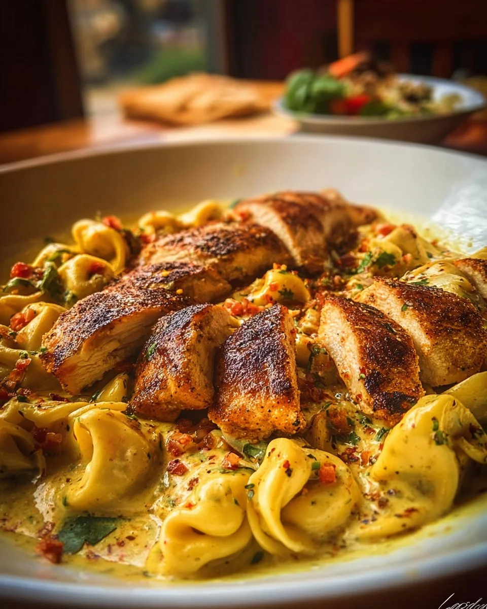 Cajun Garlic Chicken Tortellini in Three-Cheese Cream