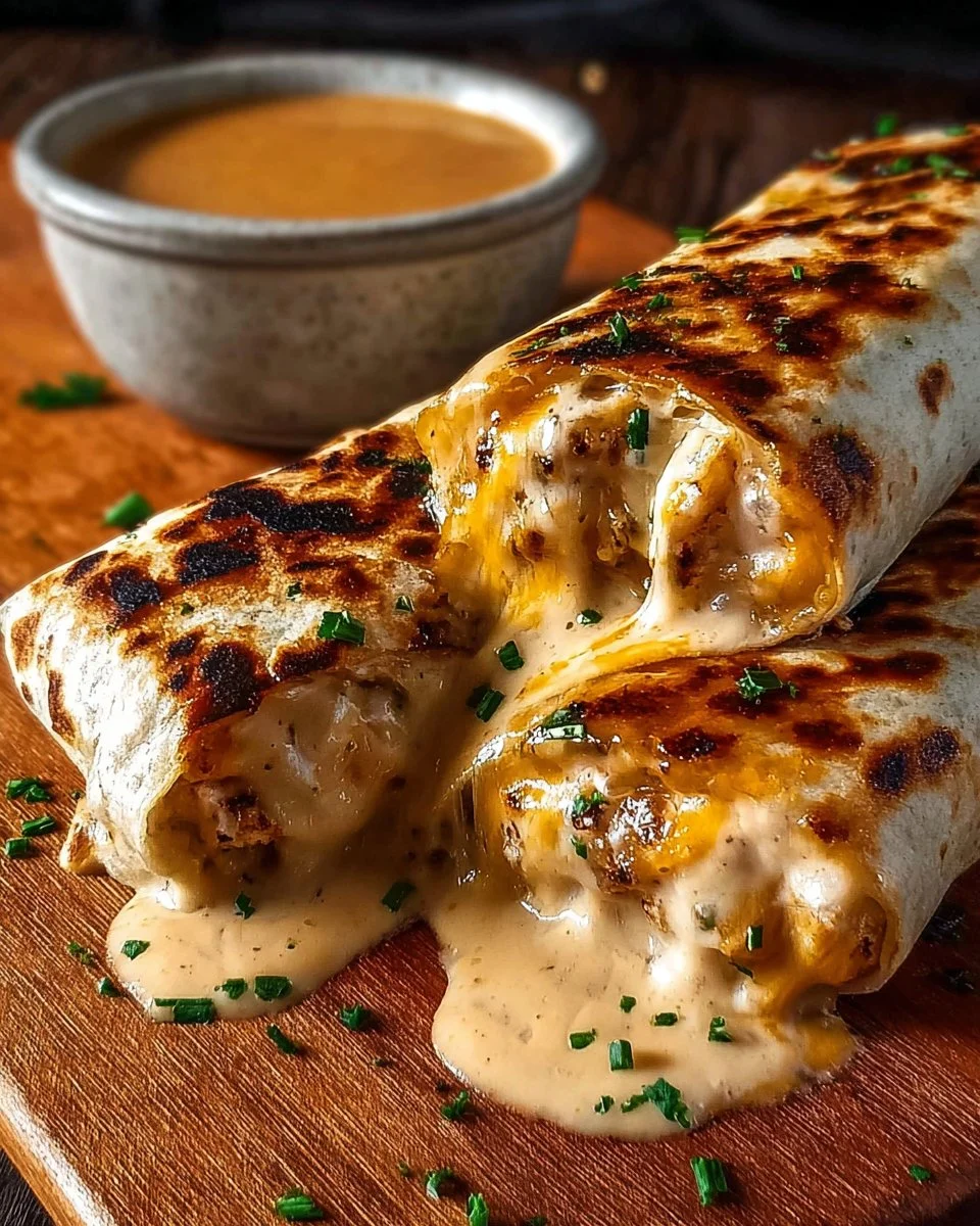 Cheesy Garlic Chicken Wraps