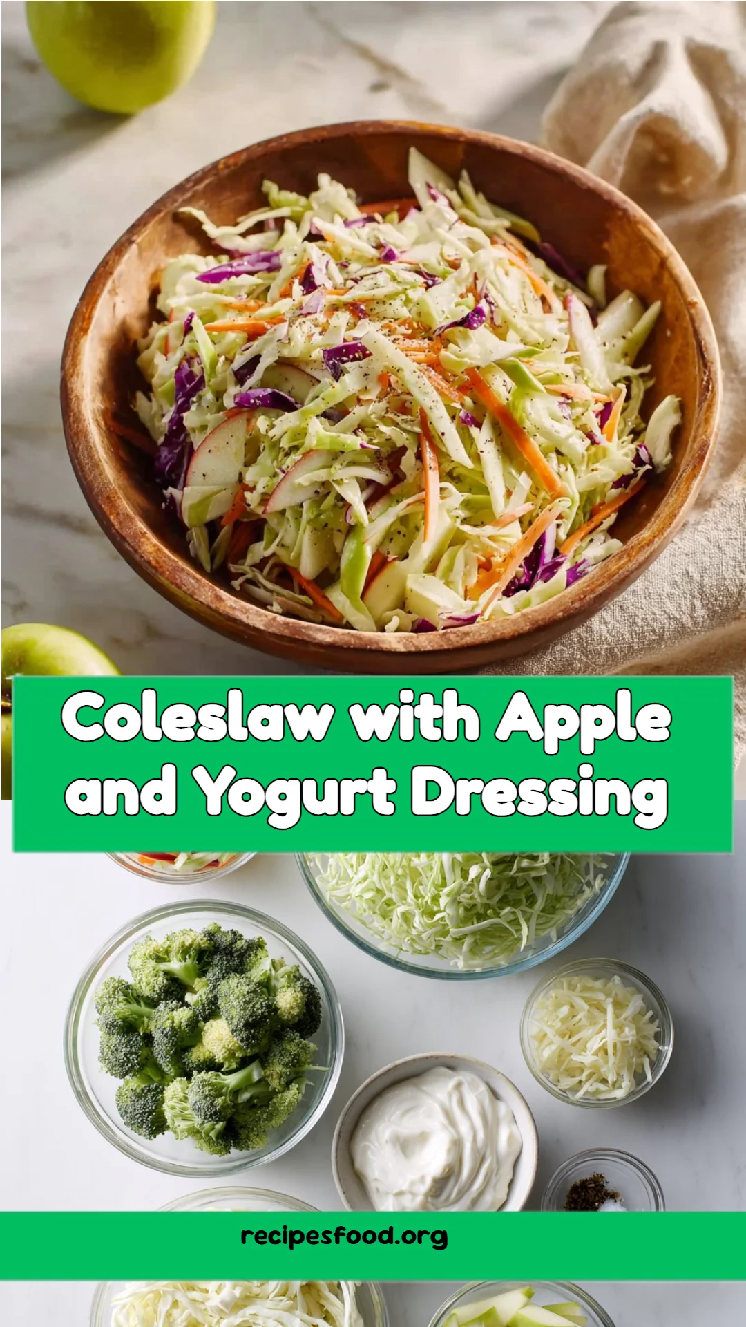 Coleslaw with Apple and Yogurt Dressing