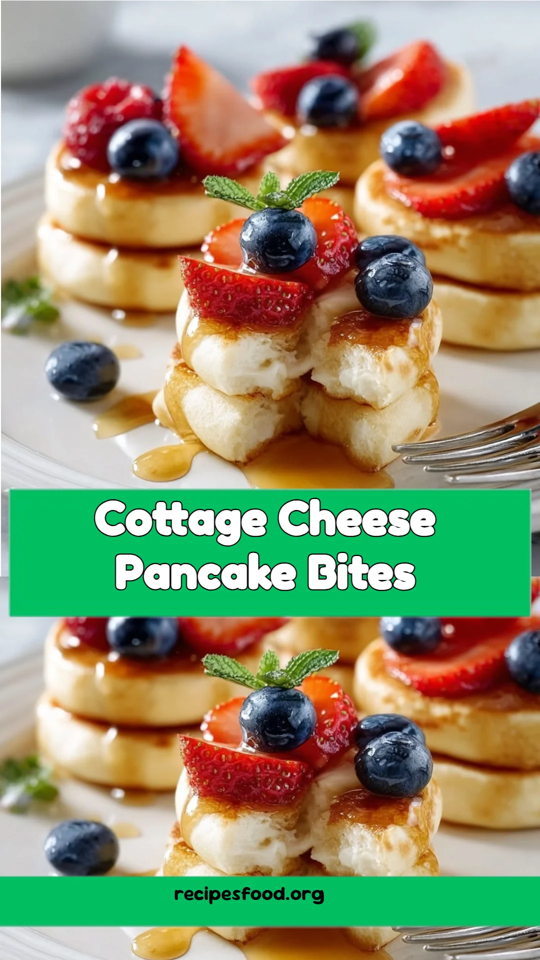 Cottage Cheese Pancake Bites