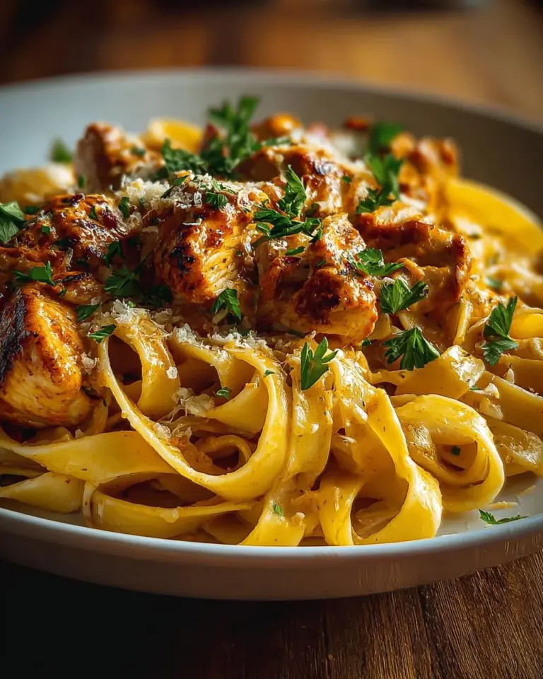 Delicious Cowboy Butter Chicken Pasta served in a bowl