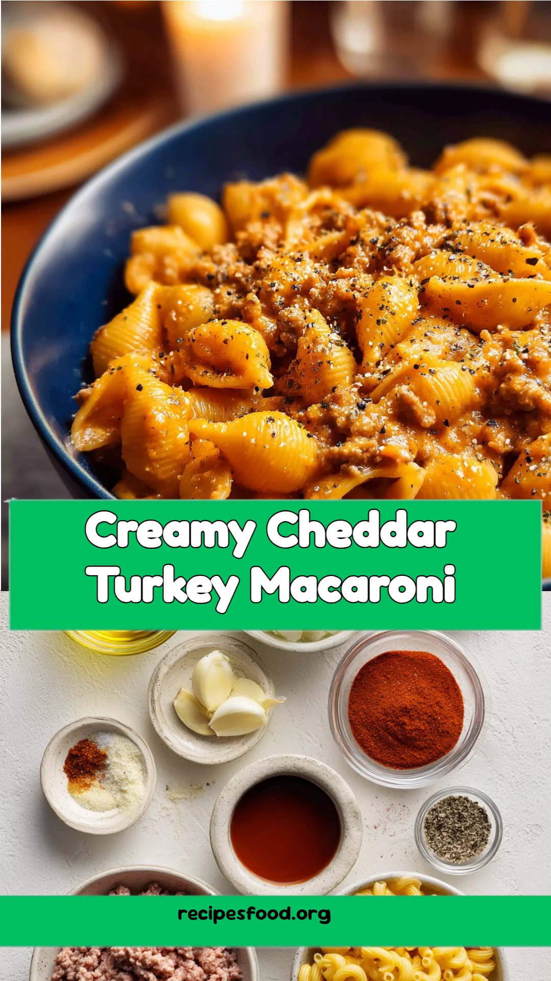 Creamy Cheddar Turkey Macaroni