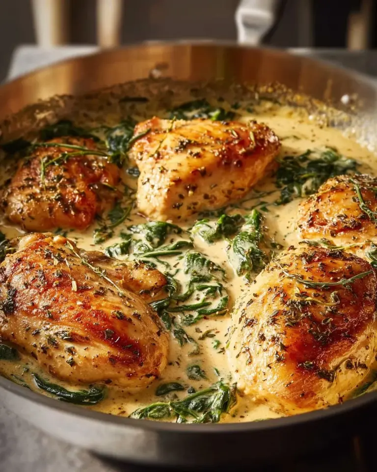 Creamy Dijon chicken dish with herbs and spices