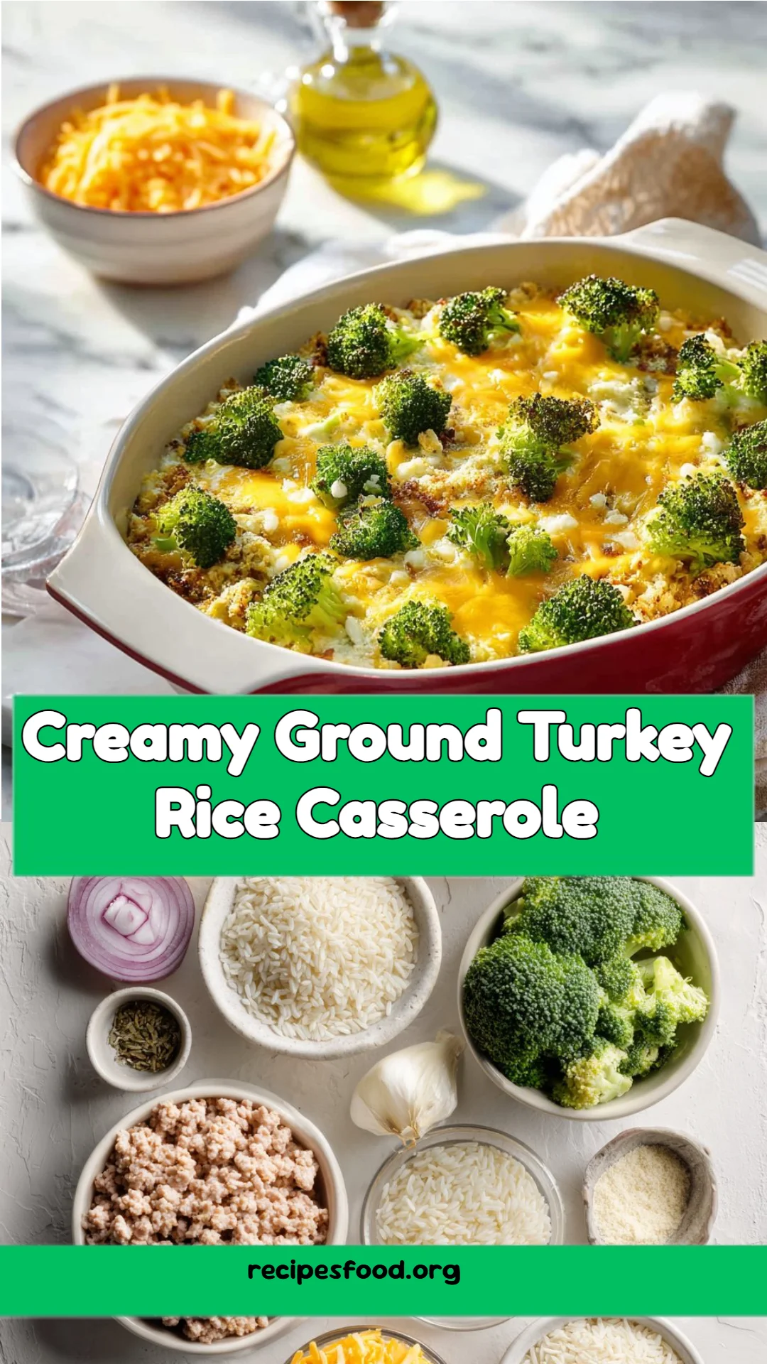 Creamy Ground Turkey Rice Casserole