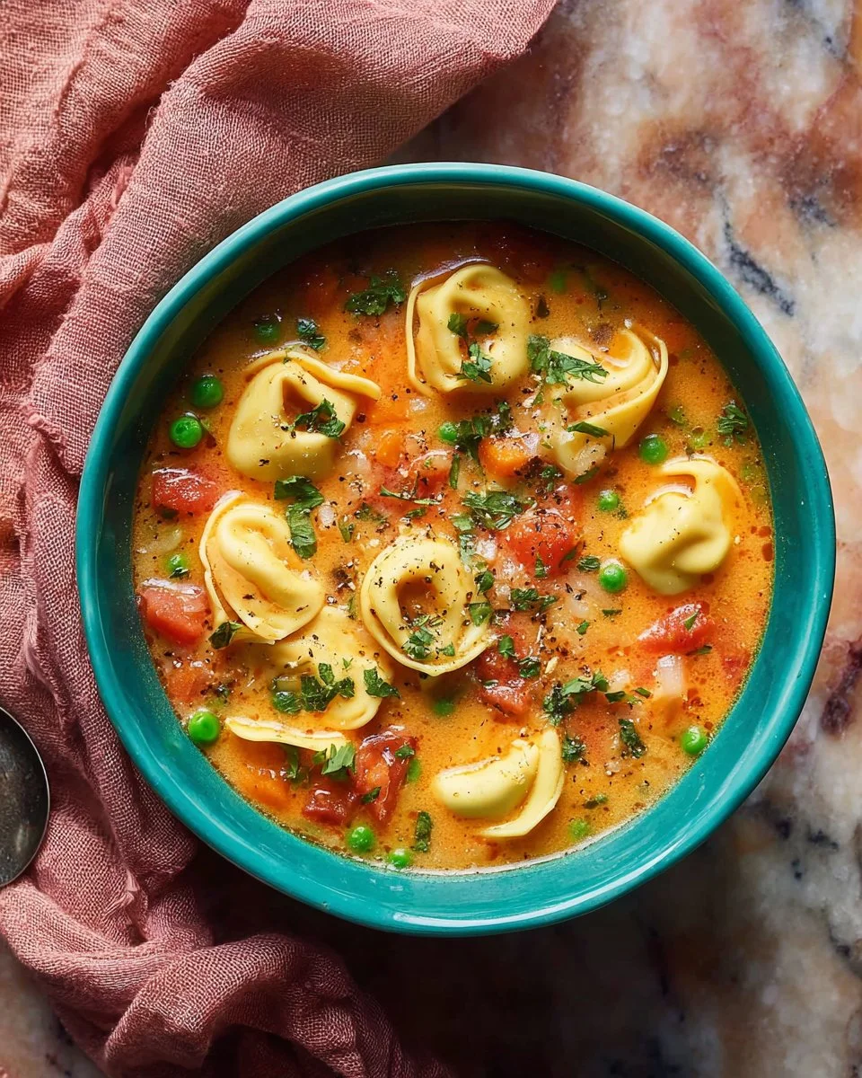Delicious Creamy Tortellini Soup with Ground Turkey