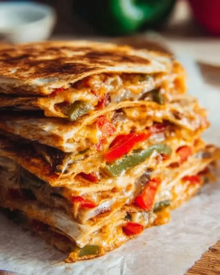Delicious easy chicken quesadillas served with salsa and sour cream