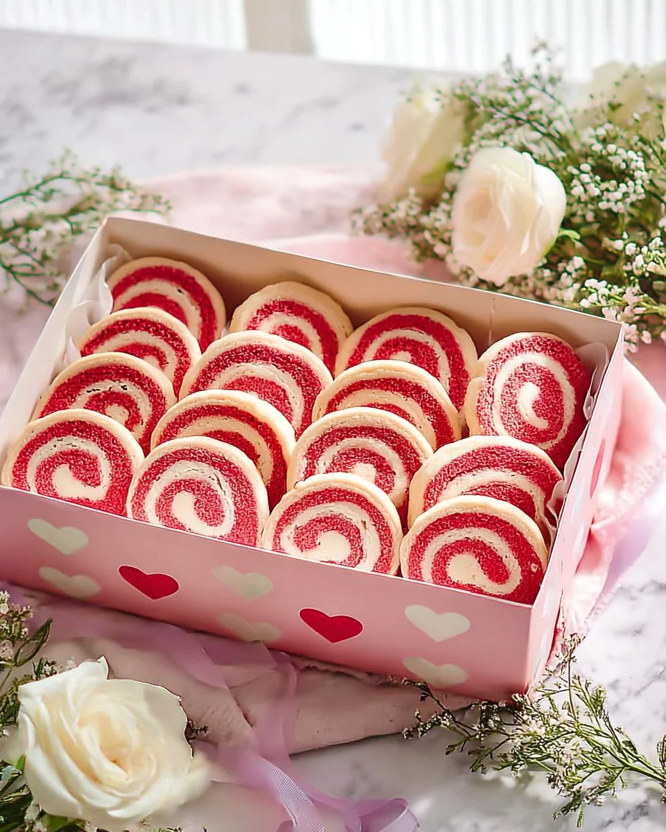 Festive Valentine's Day Pinwheel Cookies