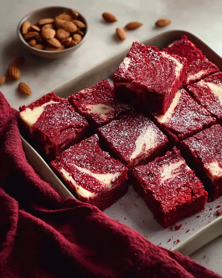 Delicious gluten-free red velvet brownies made with almond flour
