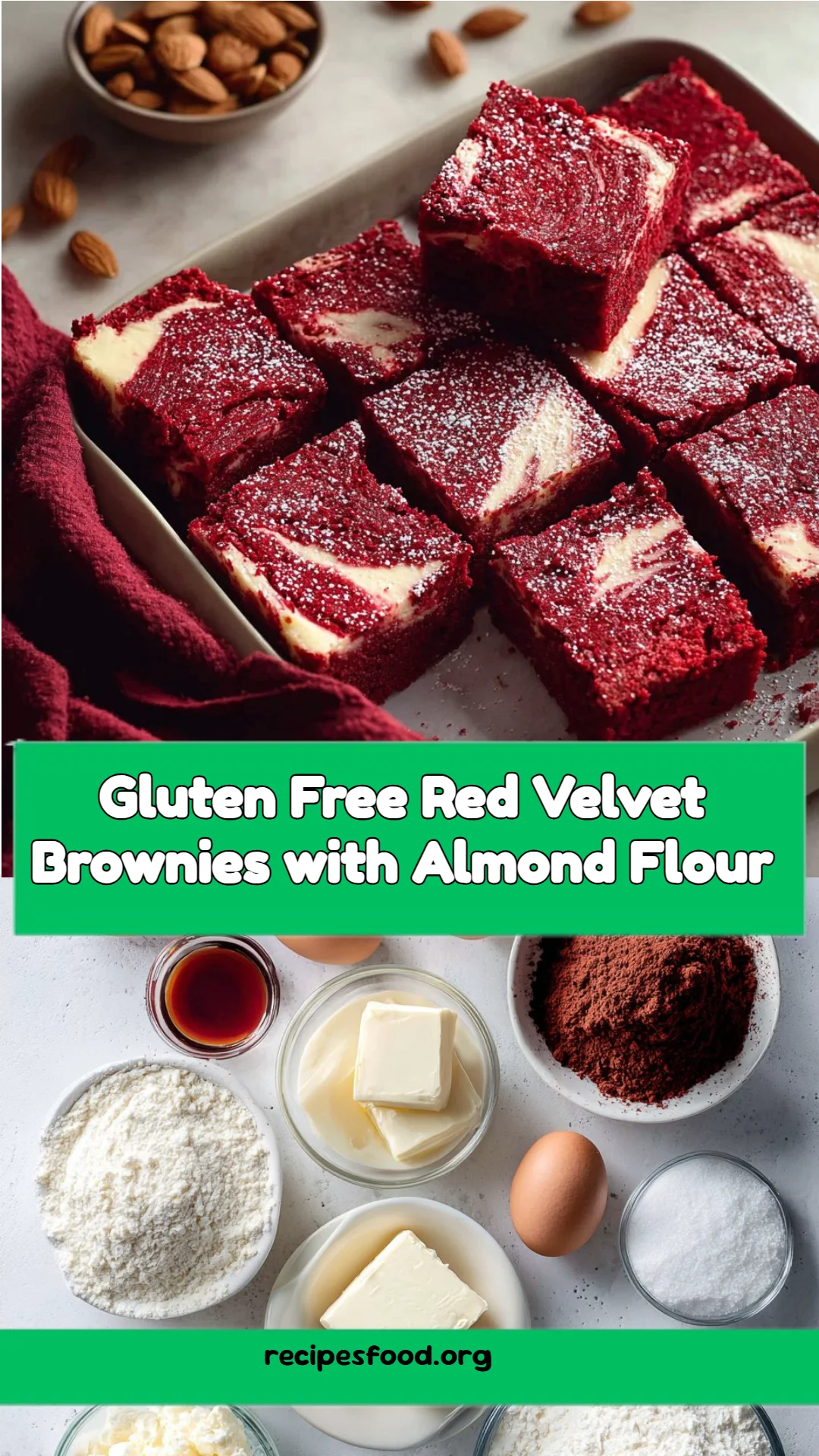 Gluten Free Red Velvet Brownies with Almond Flour
