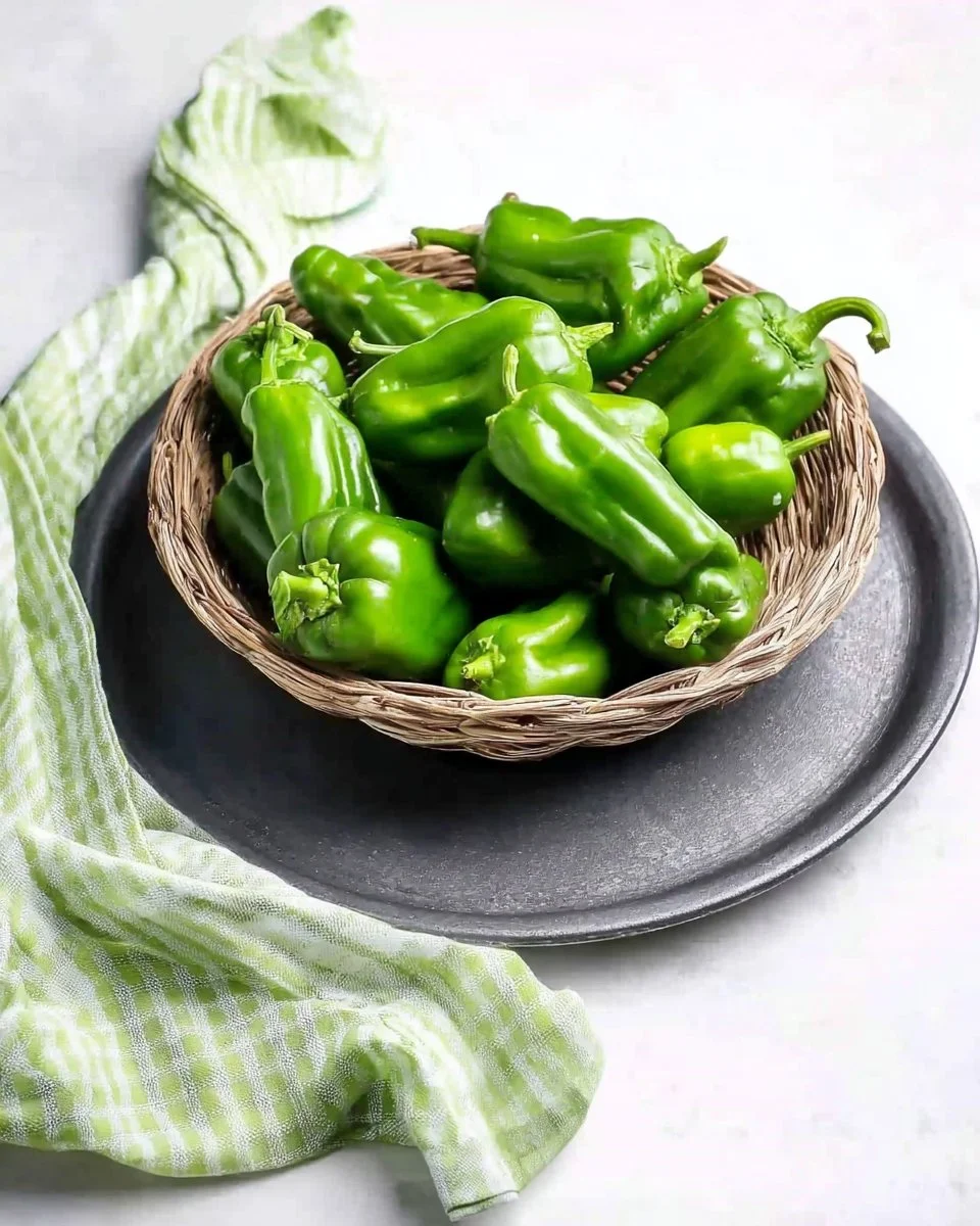 Grilled sesame shishito peppers garnished with sesame seeds and herbs