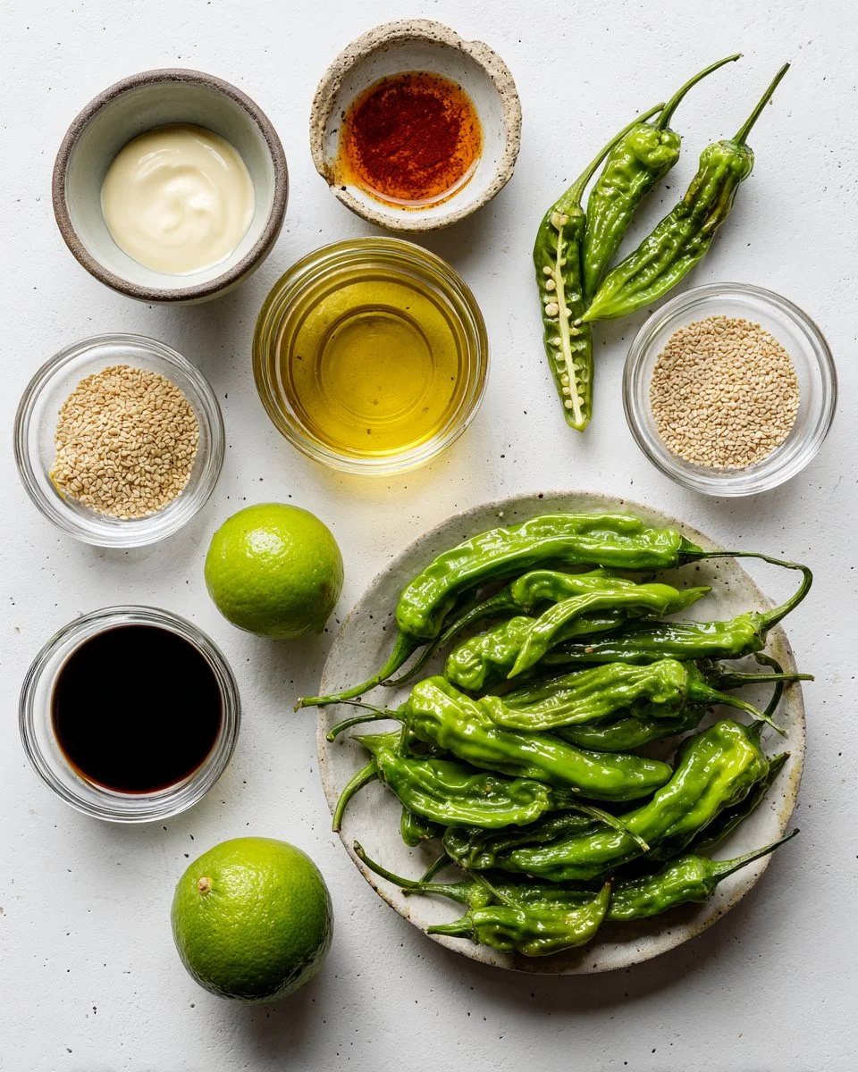Grilled Sesame Shishito Peppers