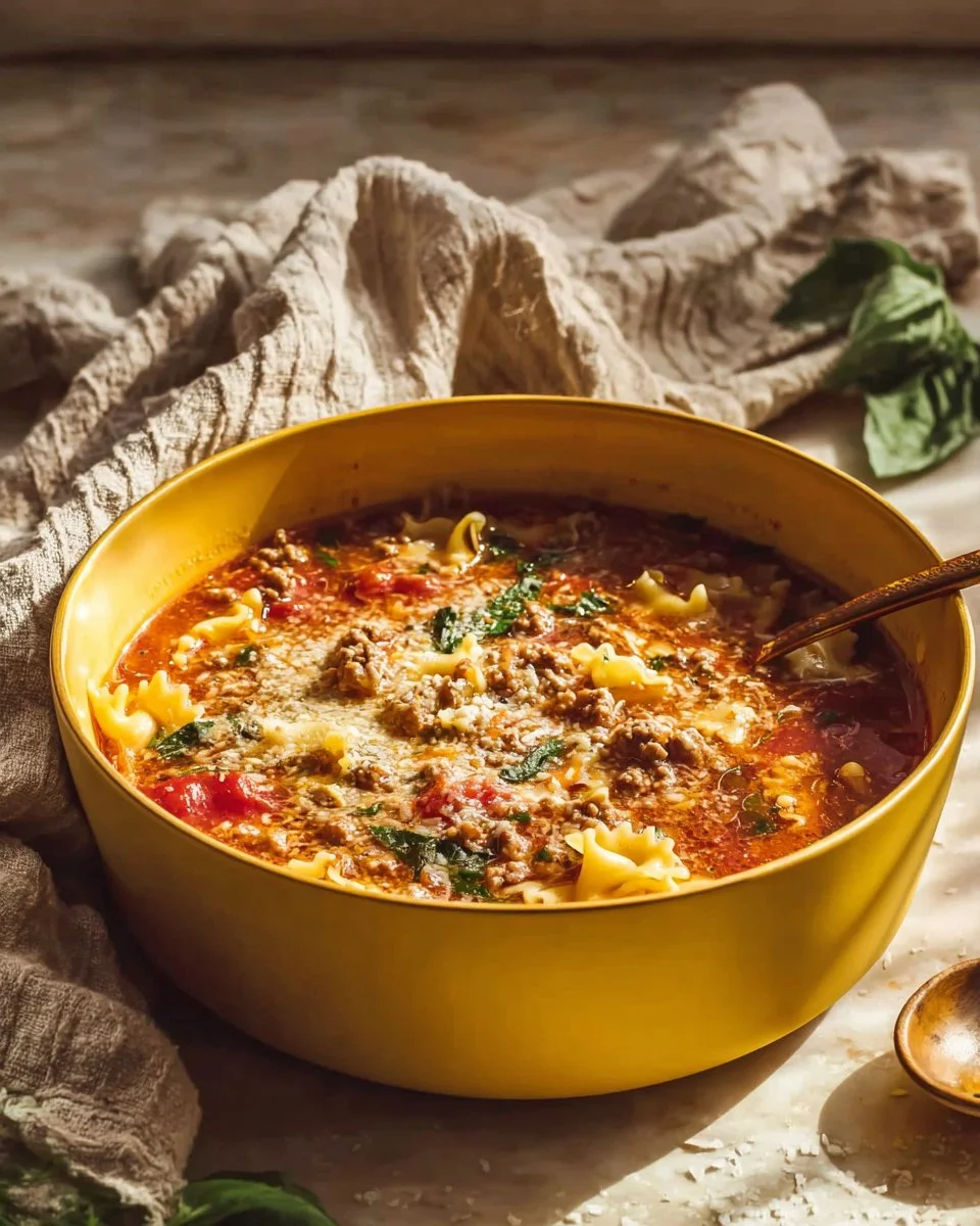 Hearty Turkey Lasagna Soup