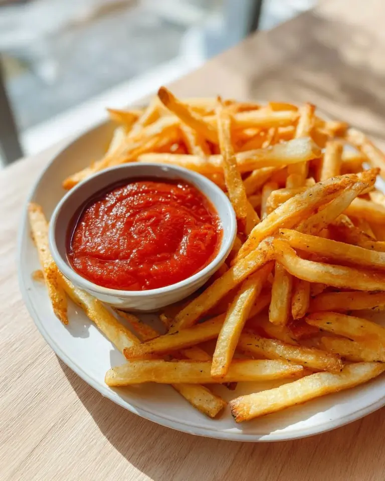 Homemade ketchup in a glass jar on a wooden table
