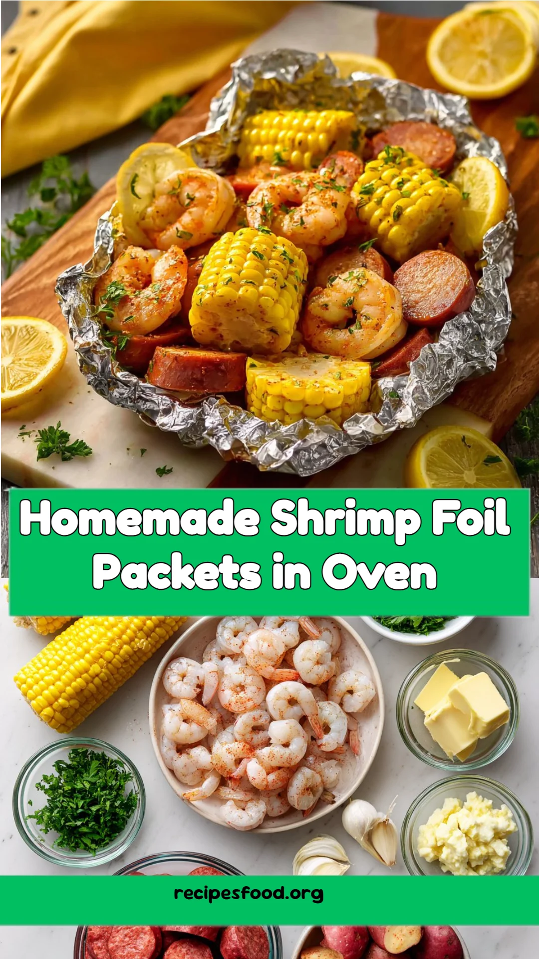 Homemade Shrimp Foil Packets in Oven